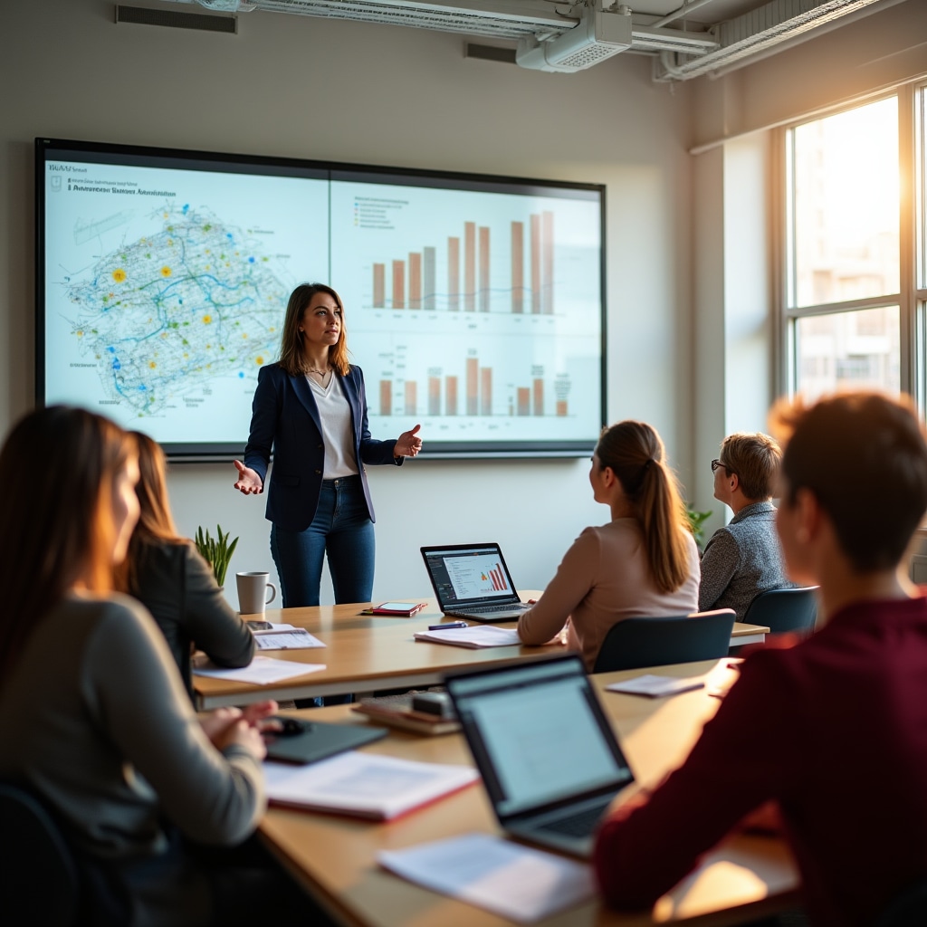 Students engaged in an urban economics course session