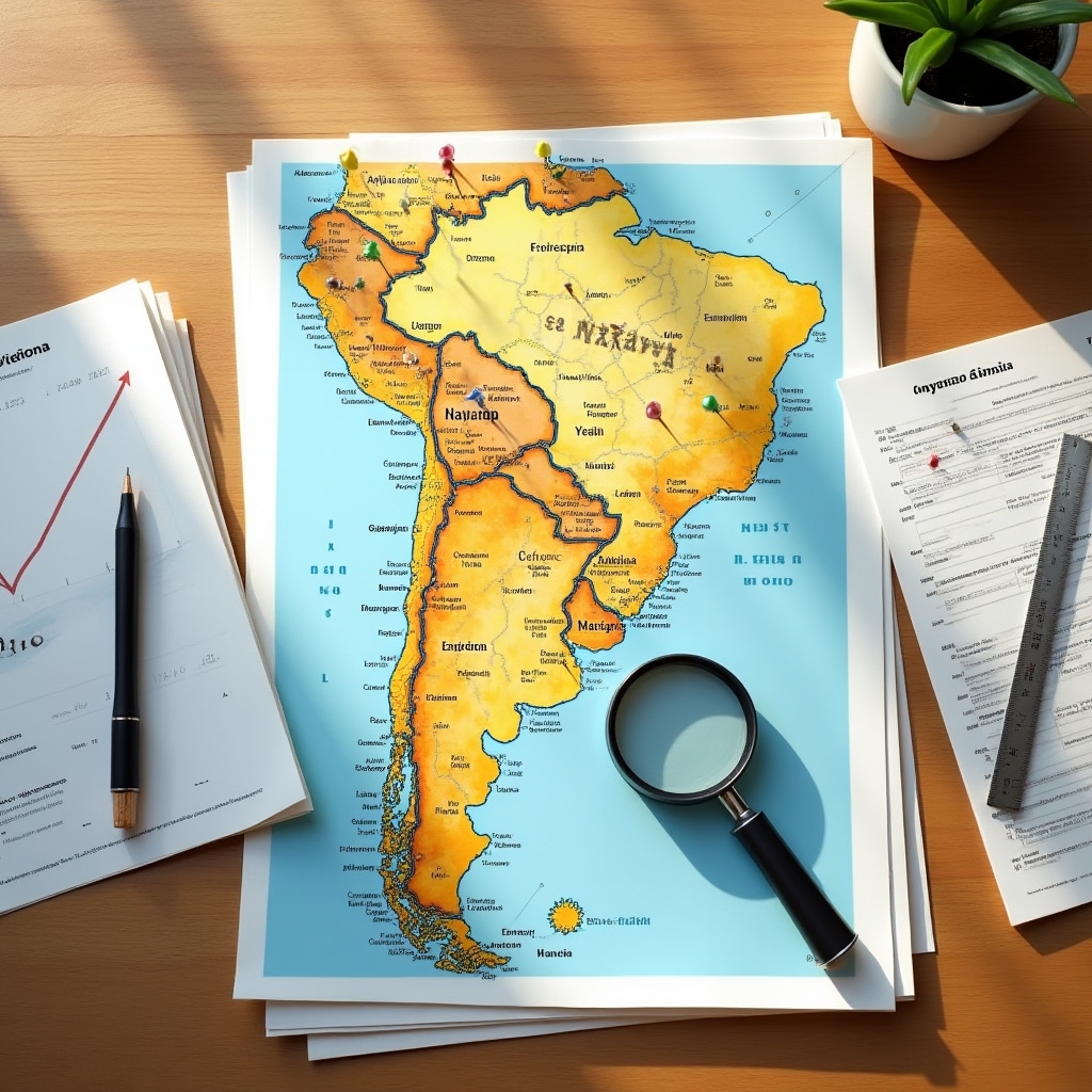 Map of Argentina with urban zones highlighted showing property value variation