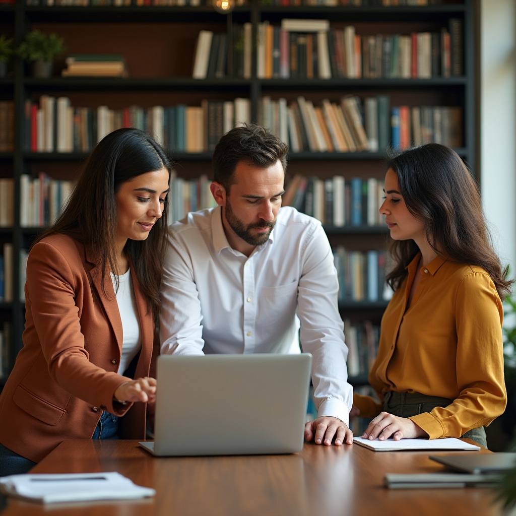 NumerAxis Pro team members in discussion around a table with urban planning documents